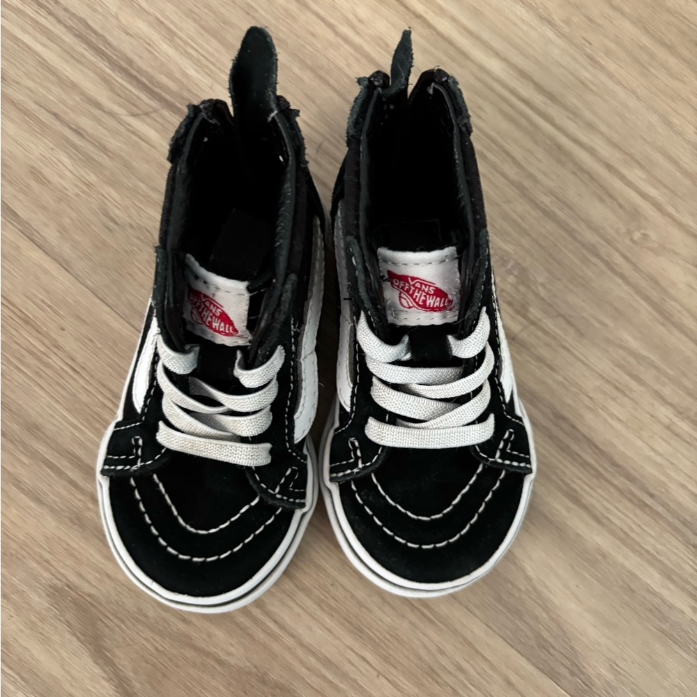 Vans Kids Black and White High-Top Sneakers